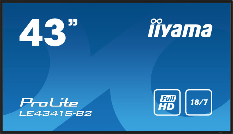 iiyama PROLITE LE4341S-B2 Pannello piatto per segnaletica digitale 108 cm (42.5") LCD 350 cd/m² Full HD Nero 18/7 immagine gallery 2 iiyama PROLITE LE4341S-B2 Pannello piatto per segnaletica digitale 108 cm (42.5") LCD 350 cd/m² Full HD Nero 18/7