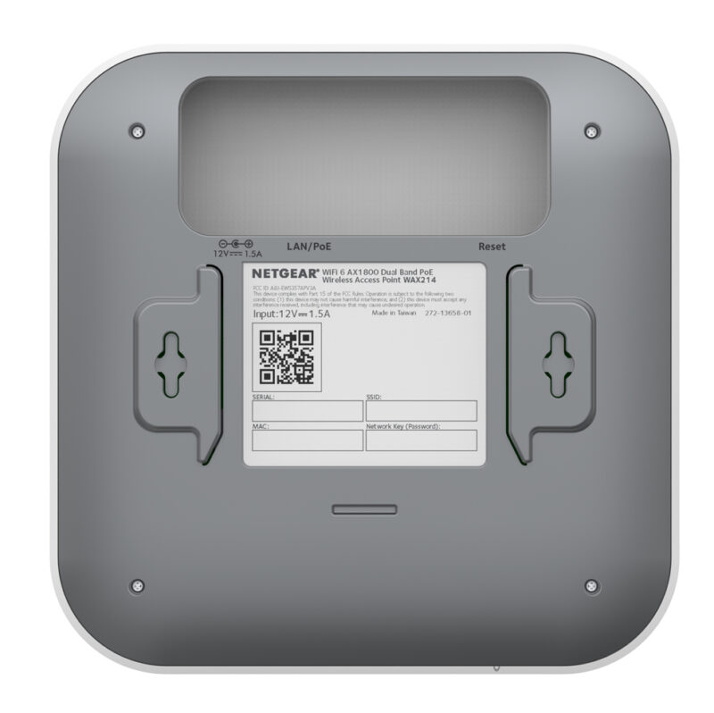 NETGEAR WiFi 6 AX1800 PoE Access Point (WAX214) 1773,5 Mbit/s Bianco Supporto Power over Ethernet (PoE)
