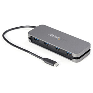 StarTech.com HB30CM4AB hub di interfaccia USB 3.2 Gen 1 (3.1 Gen 1) Type-C 5000 Mbit/s Nero, Grigio immagine principale StarTech.com HB30CM4AB hub di interfaccia USB 3.2 Gen 1 (3.1 Gen 1) Type-C 5000 Mbit/s Nero, Grigio