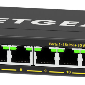 NETGEAR 16-Port High-Power PoE+ Gigabit Ethernet Plus Switch (231W) with 1 SFP port (GS316EPP) Gestito Gigabit Ethernet (10/100/1000) Supporto Power over Ethernet (PoE) Nero