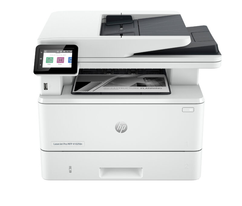 HP LaserJet Pro 4102fdn Multifunction Bianco e nero Stampante, Solo Ethernet; Fotocopiatrice, scanner