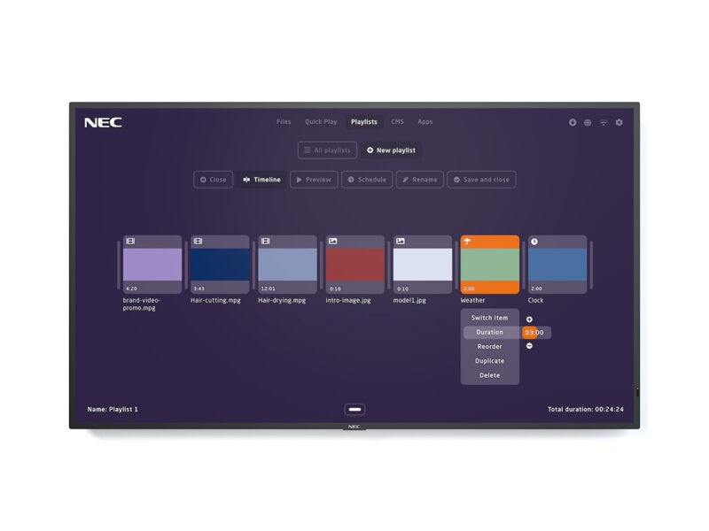 NEC MultiSync ME431-MPi4 Pannello piatto per segnaletica digitale 109,2 cm (43") LCD 400 cd/m² 4K Ultra HD Nero Processore integrato 18/7