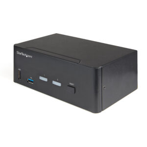 StarTech.com KVM Switch HDMI a 2 porte e doppio monitor 4K 60Hz Ultra HD HDR - Switch KVM per computer desktop HDMI 2.0 con 2 porte USB 3.0 Hub (5Gbps) e 4x USB 2.0 HID, Audio - Commutazione con tasti di scelta rapida - TAA