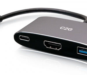 C2G Mini dock USB-C 3 in 1 con HDMI, USB-A e tecnologia Power Delivery USB-C fino a 100 W - 4k 60 Hz