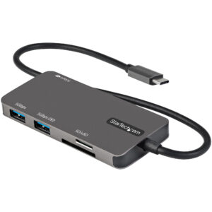 StarTech.com Adattatore multiporta USB C - Da USB-C a 4K HDMI, 100W Power Delivery Pass-through, slot SD/MicroSD, Hub USB 3.0 a 3 porte - USB Type-C Mini Dock - Cavo integrato da 30cm immagine principale StarTech.com Adattatore multiporta USB C - Da USB-C a 4K HDMI, 100W Power Delivery Pass-through, slot SD/MicroSD, Hub USB 3.0 a 3 porte - USB Type-C Mini Dock - Cavo integrato da 30cm