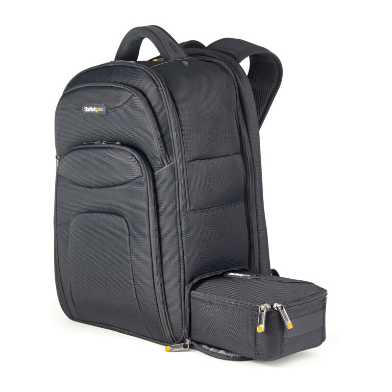 StarTech.com Zaino per Laptop 17.3" con Custodia per Accessori Rimovibile - Zaino per Professionisti Informatici in Nylon Balistico per Lavoro/Viaggi - Zaino porta PC Ergonomico con Tasche per Notebook/Tablet