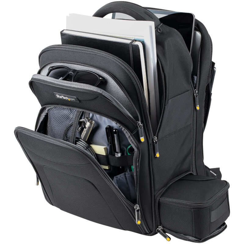 StarTech.com Zaino per Laptop 17.3" con Custodia per Accessori Rimovibile - Zaino per Professionisti Informatici in Nylon Balistico per Lavoro/Viaggi - Zaino porta PC Ergonomico con Tasche per Notebook/Tablet