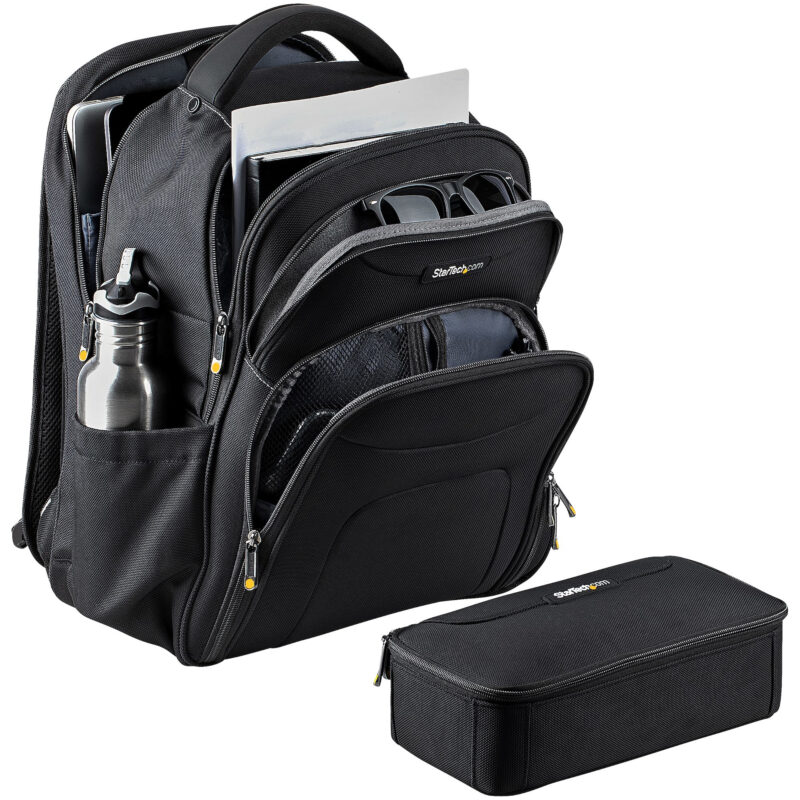 StarTech.com Zaino per Laptop 17.3" con Custodia per Accessori Rimovibile - Zaino per Professionisti Informatici in Nylon Balistico per Lavoro/Viaggi - Zaino porta PC Ergonomico con Tasche per Notebook/Tablet