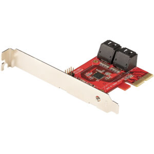 StarTech.com Scheda PCIe SATA - Scheda di Espansione PCIe SATA a 4 porte 6 Gbps - Staffa a Profilo Basso/Alto - ASM1062 senza RAID - Convertitore PCI Express SATA per SSD/HDD