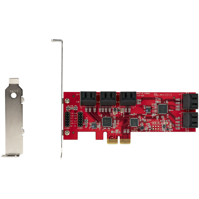 StarTech.com Scheda PCIe SATA - Scheda di Espansione PCIe SATA a 10 porte - 6 Gbps - Staffa a Profilo Basso/Alto - 10 Connettori SATA - ASM1062 Senza Raid - Convertitore da PCI Express a SATA immagine gallery 8 StarTech.com Scheda PCIe SATA - Scheda di Espansione PCIe SATA a 10 porte - 6 Gbps - Staffa a Profilo Basso/Alto - 10 Connettori SATA - ASM1062 Senza Raid - Convertitore da PCI Express a SATA