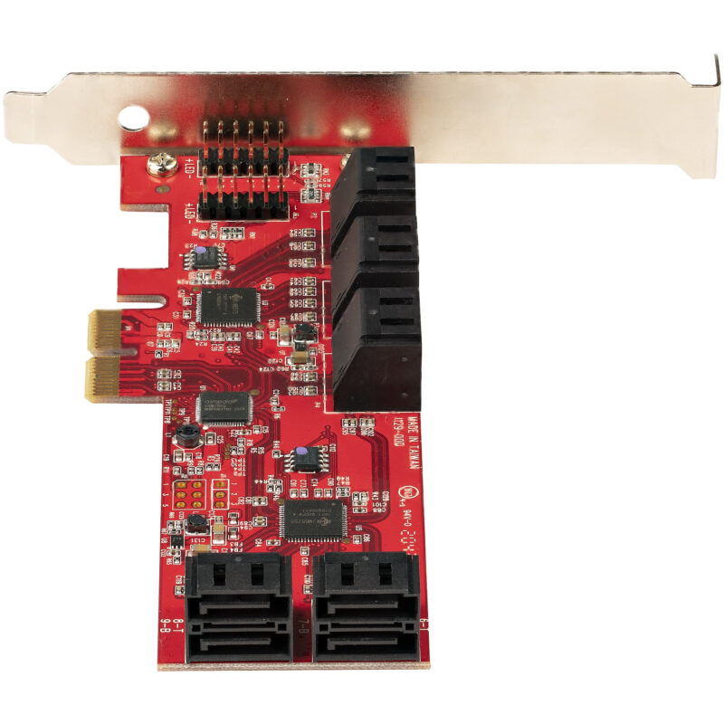 StarTech.com Scheda PCIe SATA - Scheda di Espansione PCIe SATA a 10 porte - 6 Gbps - Staffa a Profilo Basso/Alto - 10 Connettori SATA - ASM1062 Senza Raid - Convertitore da PCI Express a SATA immagine gallery 4 StarTech.com Scheda PCIe SATA - Scheda di Espansione PCIe SATA a 10 porte - 6 Gbps - Staffa a Profilo Basso/Alto - 10 Connettori SATA - ASM1062 Senza Raid - Convertitore da PCI Express a SATA