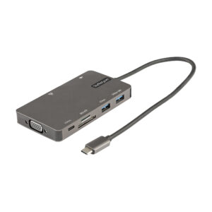 StarTech.com Adattatore Multiporta USB C - Dock da viaggio HDMI 4K 30Hz o VGA - Hub USB 3.0 5Gbps (porte USB A / USB C) - 100W Power Delivery - SD/Micro SD - GbE - Cavo 30cm - Mini Docking Station USB tipo C immagine principale StarTech.com Adattatore Multiporta USB C - Dock da viaggio HDMI 4K 30Hz o VGA - Hub USB 3.0 5Gbps (porte USB A / USB C) - 100W Power Delivery - SD/Micro SD - GbE - Cavo 30cm - Mini Docking Station USB tipo C