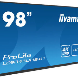 iiyama LE9845UHS-B1 visualizzatore di messaggi Pannello piatto per segnaletica digitale 2,49 m (98") LED Wi-Fi 350 cd/m² 4K Ultra HD Nero Processore integrato Android 8.0 18/7