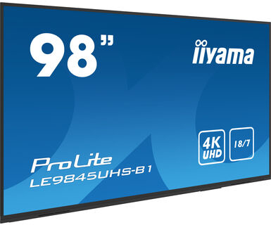 iiyama LE9845UHS-B1 visualizzatore di messaggi Pannello piatto per segnaletica digitale 2,49 m (98") LED Wi-Fi 350 cd/m² 4K Ultra HD Nero Processore integrato Android 8.0 18/7