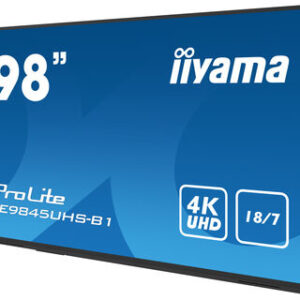 iiyama LE9845UHS-B1 visualizzatore di messaggi Pannello piatto per segnaletica digitale 2,49 m (98") LED Wi-Fi 350 cd/m² 4K Ultra HD Nero Processore integrato Android 8.0 18/7