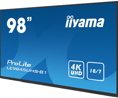 iiyama LE9845UHS-B1 visualizzatore di messaggi Pannello piatto per segnaletica digitale 2,49 m (98") LED Wi-Fi 350 cd/m² 4K Ultra HD Nero Processore integrato Android 8.0 18/7