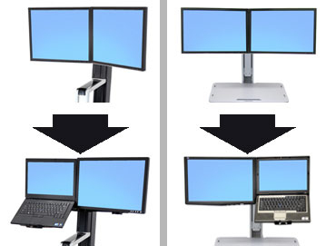 Ergotron WorkFit Convert-to-LCD & Laptop Kit from Dual Displays 50,8 cm (20") Scrivania