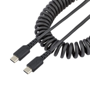 StarTech.com Cavo USB C Ricarica Veloce da 1m; Cavetto USB tipo C 2.0 Spiralato di Alimentazione e Sincronizzazione; Resistente Cavo USB C/USB C in Fibra Aramidica, Maschio-Maschio, TPE - Nero immagine principale StarTech.com Cavo USB C Ricarica Veloce da 1m; Cavetto USB tipo C 2.0 Spiralato di Alimentazione e Sincronizzazione; Resistente Cavo USB C/USB C in Fibra Aramidica, Maschio-Maschio, TPE - Nero