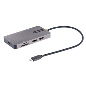 StarTech.com Adattatore USB C Multiporta, Doppio HDMI 4K 60Hz, Hub USB A 5Gbps a 2 porte, 100W Power Delivery Pass-Through, GbE, SD/MicroSD, Cavo da 30cm, Dock da viaggio, Docking Station USB-C per Laptop immagine principale StarTech.com Adattatore USB C Multiporta, Doppio HDMI 4K 60Hz, Hub USB A 5Gbps a 2 porte, 100W Power Delivery Pass-Through, GbE, SD/MicroSD, Cavo da 30cm, Dock da viaggio, Docking Station USB-C per Laptop