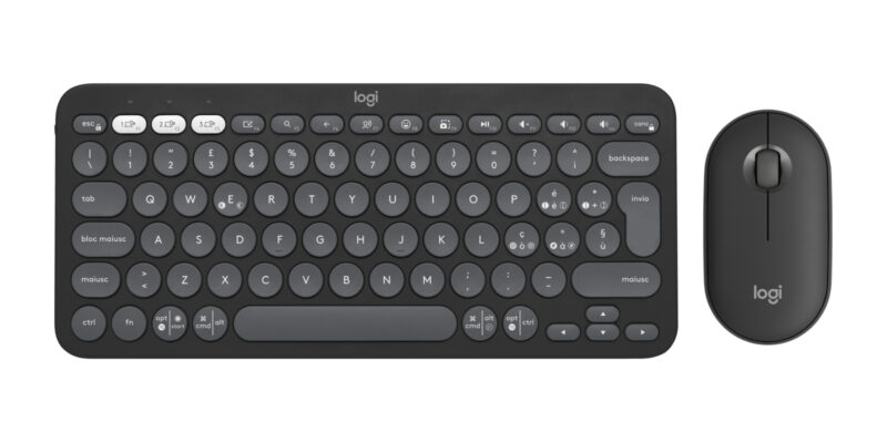 Logitech 920-012221 tastiera Mouse incluso Universale RF senza fili + Bluetooth QWERTY Italiano Grafite