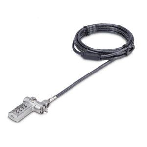 StarTech.com Cavi di Sicurezza per Notebook universali da 2m, cavo di sicurezza serializzato per notebook, compatibile con Nano/K-Slot, cavo a combinazione senza chiave, TAA