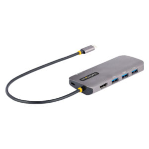 StarTech.com Adattatore USB C Multiporta, Video HDMI 4K 60Hz, Hub USB 3.2 a 3 porte USB-A 5Gbps , 100W Power Delivery Pass-Through, GbE, Cavo integrato da 30cm, Docking Station per laptop /Mini Dock da viaggio immagine principale StarTech.com Adattatore USB C Multiporta, Video HDMI 4K 60Hz, Hub USB 3.2 a 3 porte USB-A 5Gbps , 100W Power Delivery Pass-Through, GbE, Cavo integrato da 30cm, Docking Station per laptop /Mini Dock da viaggio