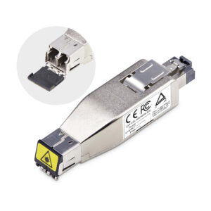 StarTech.com Dongle convertitore multimediale da fibra Gigabit a RJ45 Ethernet, monomodale ottico 10 km/multimodale 800 m, alimentato da PoE, design compatto, alloggiamento in metallo, micro mini, TAA immagine principale StarTech.com Dongle convertitore multimediale da fibra Gigabit a RJ45 Ethernet, monomodale ottico 10 km/multimodale 800 m, alimentato da PoE, design compatto, alloggiamento in metallo, micro mini, TAA