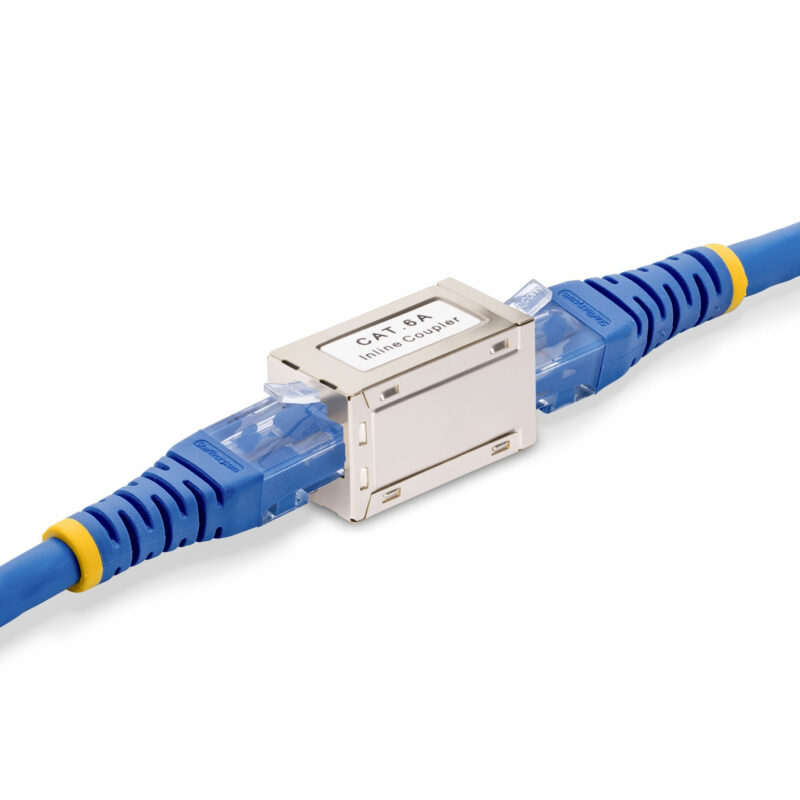 StarTech.com Accoppiatore RJ45 schermato, accoppiatore Cat6a in linea, pinout da femmina a femmina (F/F) T568B, estensione cavo Ethernet schermato