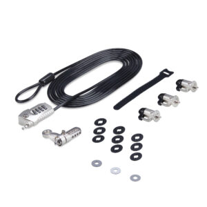 StarTech.com Kit di sicurezza per computer portatili/desktop e periferiche, blocco di sicurezza antifurto, K-Slot, cavo in acciaio da 3m, 3 dispositivi, serratura a 4 cifre ripristinabile dall'utente immagine principale StarTech.com Kit di sicurezza per computer portatili/desktop e periferiche, blocco di sicurezza antifurto, K-Slot, cavo in acciaio da 3m, 3 dispositivi, serratura a 4 cifre ripristinabile dall'utente