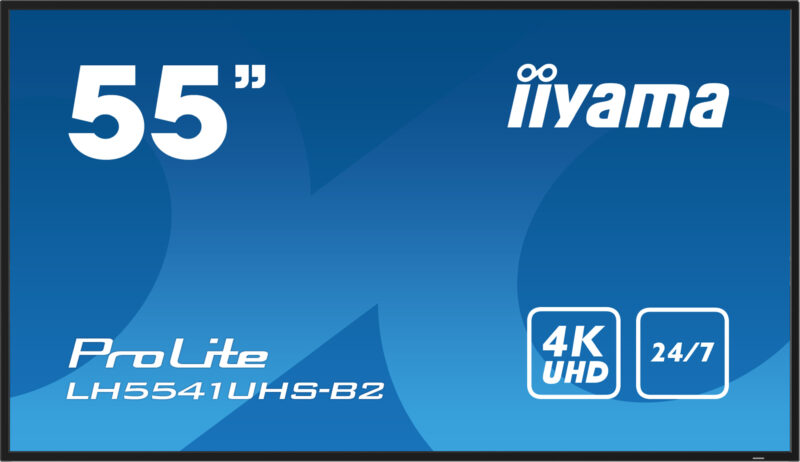 iiyama LH5541UHS-B2 visualizzatore di messaggi Design chiosco 138,7 cm (54.6") LCD 500 cd/m² 4K Ultra HD Nero Processore integrato 18/7