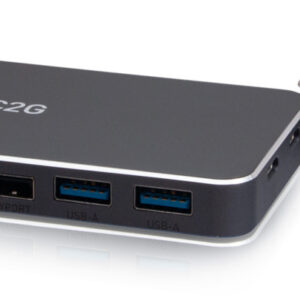 C2G Docking station USB-C 7 in 1 con tecnologia MST a doppio display con HDMI, DisplayPort, Ethernet, USB e Power Delivery fino a 100 W - 4K 60 Hz