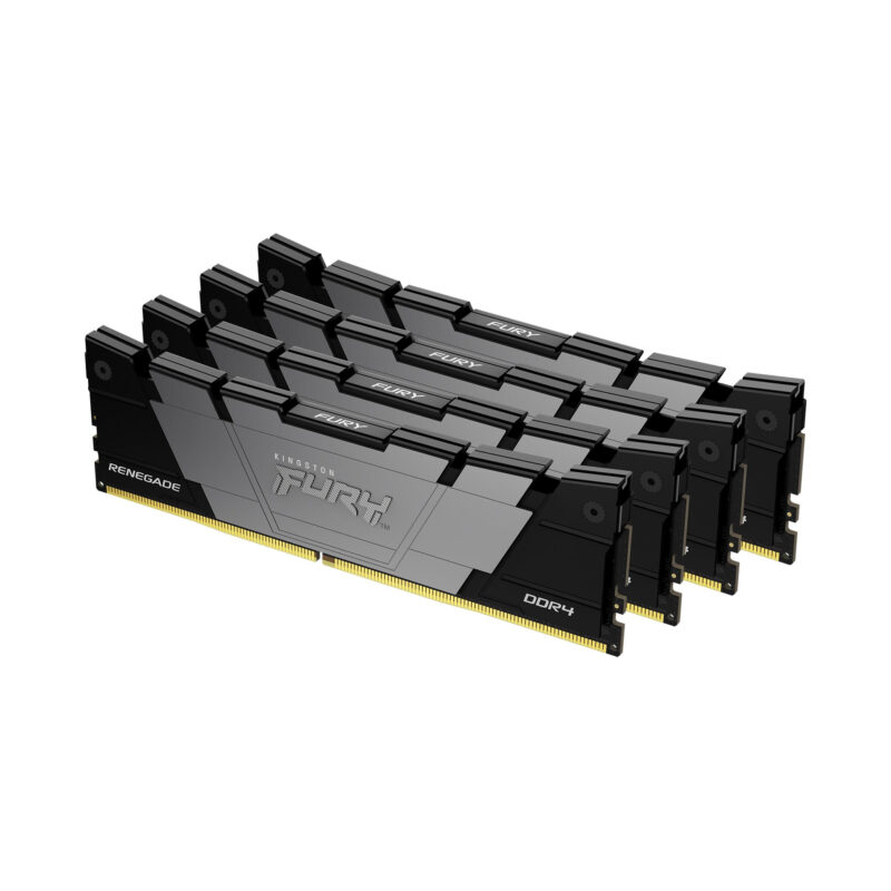 Kingston Technology FURY 128GB 3600MT/s DDR4 CL18 DIMM (Kit da 4) Renegade Black immagine principale Kingston Technology FURY 32GB 3600MT/s DDR4 CL16 DIMM (Kit da 4) Renegade Black