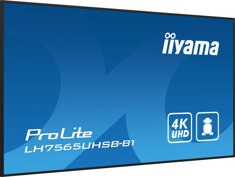iiyama LH7565UHSB-B1 visualizzatore di messaggi Design chiosco 189,2 cm (74.5") LED Wi-Fi 800 cd/m² 4K Ultra HD Nero Processore integrato Android 11 24/7 immagine gallery 6 iiyama LH7565UHSB-B1 visualizzatore di messaggi Design chiosco 189,2 cm (74.5") LED Wi-Fi 800 cd/m² 4K Ultra HD Nero Processore integrato Android 11 24/7