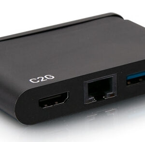 C2G Dock compatta USB-C 4 in 1 con HDMI, USB-A, Ethernet e tecnologia Power Delivery USB-C fino a 100 W - 4K 30 Hz