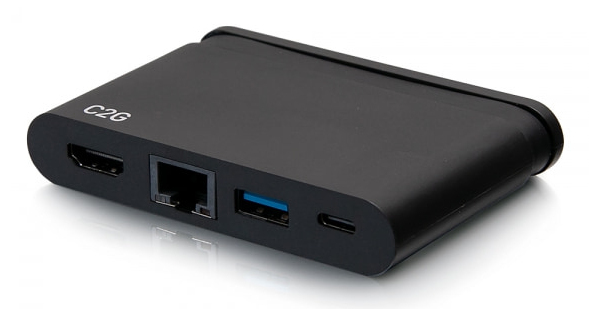 C2G Dock compatta USB-C 4 in 1 con HDMI, USB-A, Ethernet e tecnologia Power Delivery USB-C fino a 100 W - 4K 30 Hz