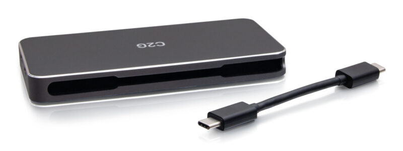 C2G Docking station USB-C 7 in 1 con tecnologia MST a doppio display con HDMI, DisplayPort, Ethernet, USB e Power Delivery fino a 100 W - 4K 60 Hz