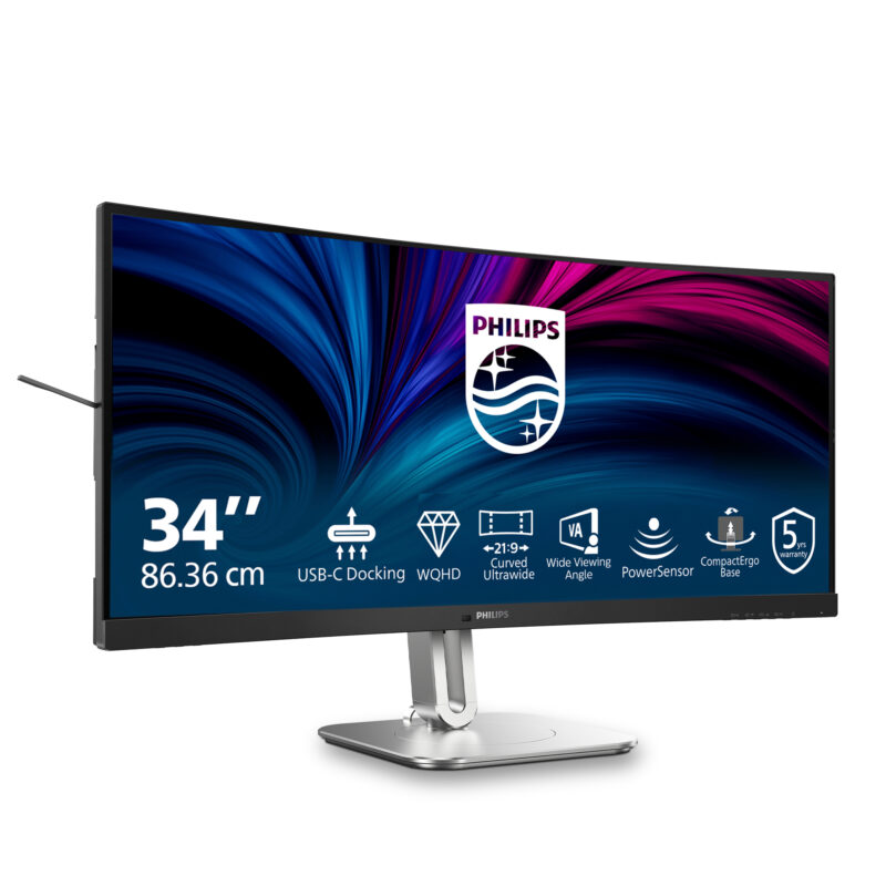 Philips 5000 series 34B2U5600C/00 Monitor PC 86,4 cm (34") 3440 x 1440 Pixel Dual QHD LCD Grigio