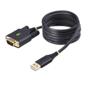 StarTech.com Cavo adattatore da USB a seriale da 2 m, ritenzione COM, viti/dadi intercambiabili, da USB-A a DB9 RS232, IC FTDI, protezione ESD, Windows/macOS/Linux