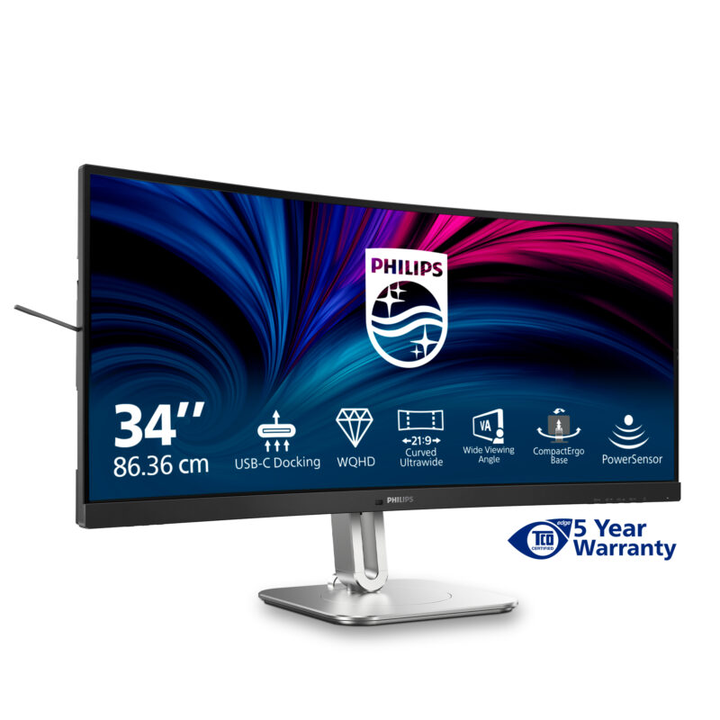 Philips 5000 series 34B2U5600C/00 Monitor PC 86,4 cm (34") 3440 x 1440 Pixel Dual QHD LCD Grigio