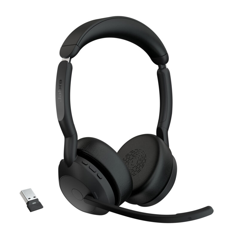 Jabra Evolve2 55 Auricolare Wireless A Padiglione Ufficio Bluetooth Base di ricarica Nero immagine principale Jabra Evolve2 55 Auricolare Wireless A Padiglione Ufficio Bluetooth Base di ricarica Nero
