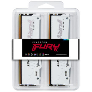 Kingston Technology FURY Beast 32GB 6000MT/s DDR5 CL30 DIMM (Kit da 2 moduli) White RGB EXPO