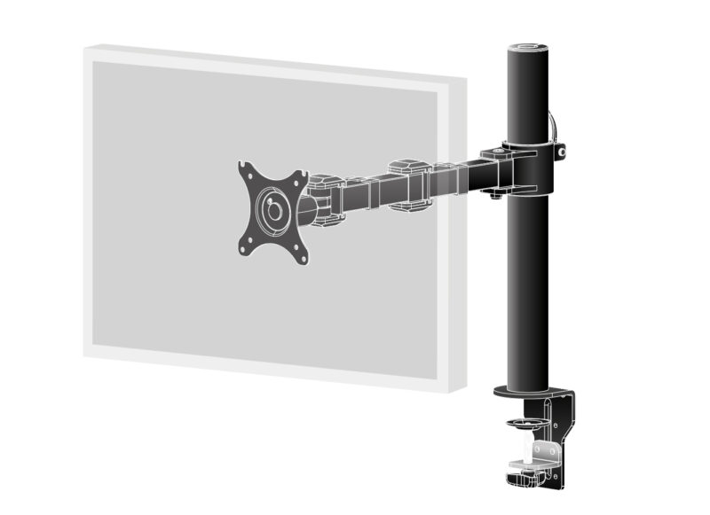 iiyama DS1001C-B1 Supporti a parete per TV 76,2 cm (30") Scrivania Nero