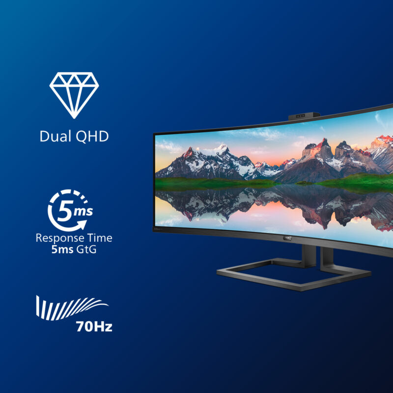 Philips P Line Display LCD curvo in 32:9 SuperWide 499P9H/00 immagine gallery 2 Philips P Line Display LCD curvo in 32:9 SuperWide 499P9H/00