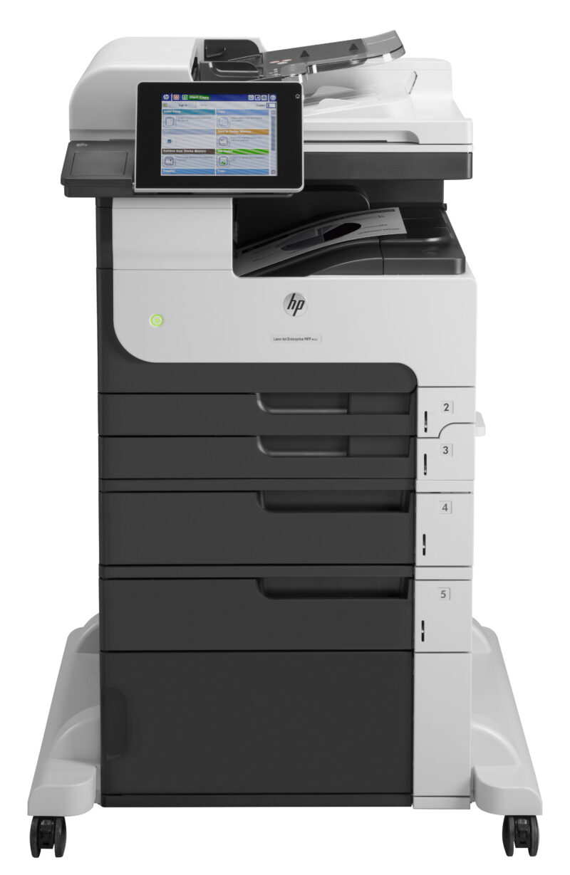 HP LaserJet Enterprise M725f Multifunction Bianco e nero Stampante, Solo Ethernet; Fotocopiatrice, scanner