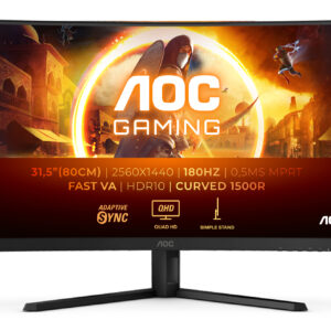 AOC G4 CQ32G4VE Monitor PC 80 cm (31.5") 2560 x 1440 Pixel Quad HD LCD Nero, Grigio