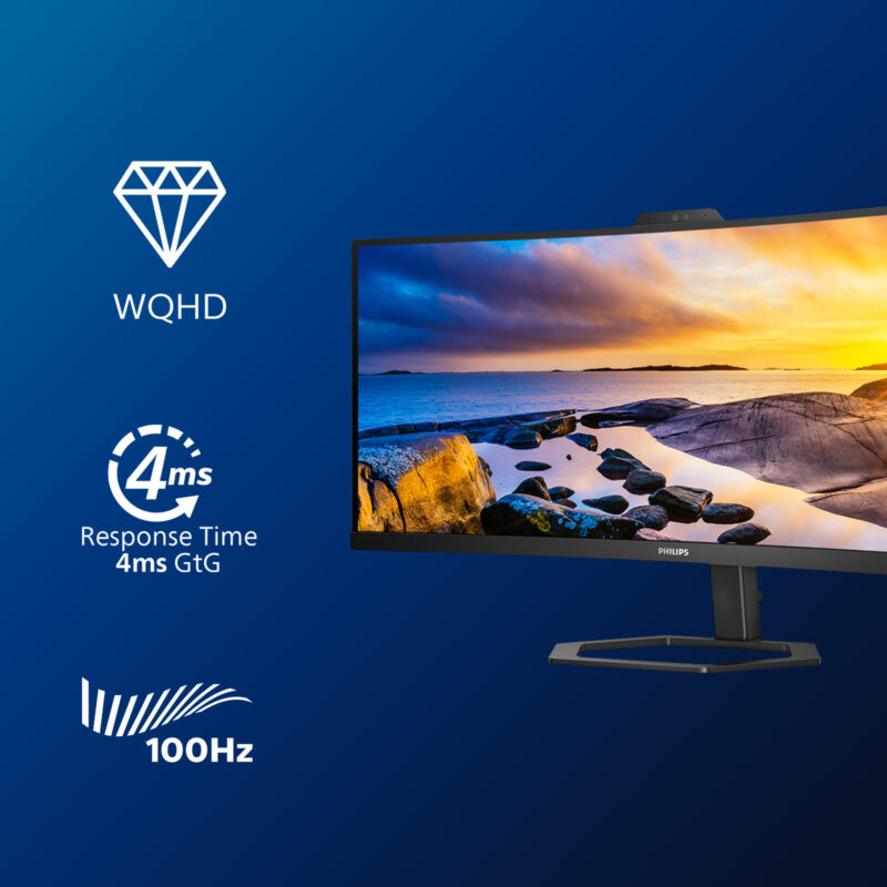 Philips 5000 series 34E1C5600HE/00 LED display 86,4 cm (34") 3440 x 1440 Pixel 4K Ultra HD Nero immagine gallery 5 Philips 5000 series 34E1C5600HE/00 LED display 86,4 cm (34") 3440 x 1440 Pixel 4K Ultra HD Nero