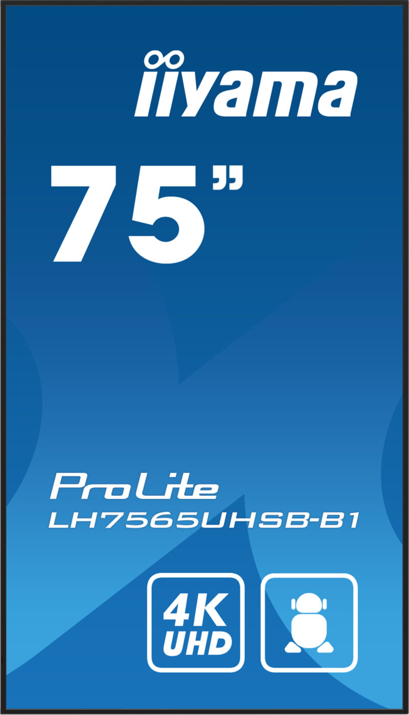 iiyama LH7565UHSB-B1 visualizzatore di messaggi Design chiosco 189,2 cm (74.5") LED Wi-Fi 800 cd/m² 4K Ultra HD Nero Processore integrato Android 11 24/7 immagine gallery 3 iiyama LH7565UHSB-B1 visualizzatore di messaggi Design chiosco 189,2 cm (74.5") LED Wi-Fi 800 cd/m² 4K Ultra HD Nero Processore integrato Android 11 24/7