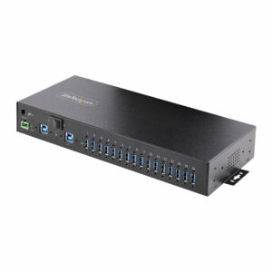 StarTech.com Hub USB Industriale 5Gbps a 16 porte con adattatore di alimentazione, enclosure in metallo, montabile, protezione ESD, alimentazione a morsettiera, ricarica USB, Switch per duplice host immagine principale StarTech.com Hub USB Industriale 5Gbps a 16 porte con adattatore di alimentazione, enclosure in metallo, montabile, protezione ESD, alimentazione a morsettiera, ricarica USB, Switch per duplice host