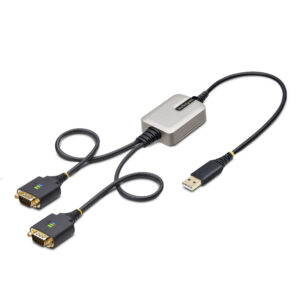 StarTech.com Cavo da USB a seriale a 2 porte da 60 cm, Viti/dadi DB9 intercambiabili, ritenzione COM, USB-A a DB9 RS232, FTDI, protezione ESD di livello 4, Windows/macOS/ChromeOS/Linux - Struttura robusta in TPE immagine principale StarTech.com Cavo da USB a seriale a 2 porte da 60 cm, Viti/dadi DB9 intercambiabili, ritenzione COM, USB-A a DB9 RS232, FTDI, protezione ESD di livello 4, Windows/macOS/ChromeOS/Linux - Struttura robusta in TPE