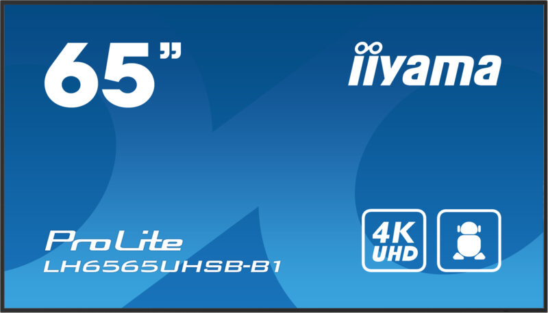 iiyama LH6565UHSB-B1 visualizzatore di messaggi Design chiosco 163,8 cm (64.5") LED Wi-Fi 800 cd/m² 4K Ultra HD Nero Processore integrato Android 11 24/7